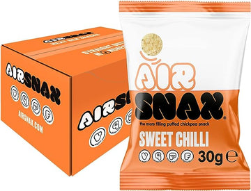 Airsnax Vegan Sweet Chilli Puffed Chickpea Snack 30g  - 12 Pack