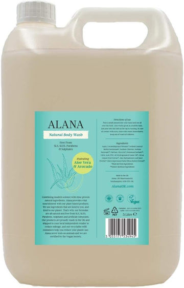 Alana Aloe Vera & Avocado Natural Body Wash 5L