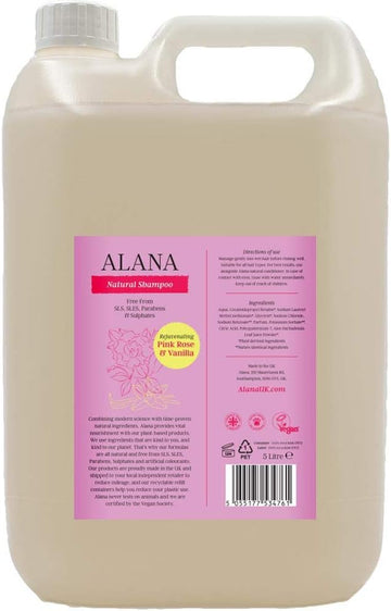 Alana Pink Rose & Vanilla Natural Shampoo 5L