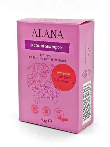 Alana Pink Rose & Geranium Natural Shampoo Bar 95g