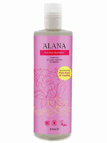 Alana Rose & Vanillla Natural Shampoo 100ml Convenience/Travel Bottle