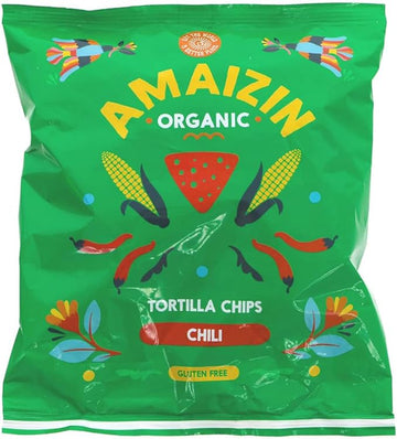 Amaizin Corn Chips- Chilli - Organic -75g Bag  - 3 Pack