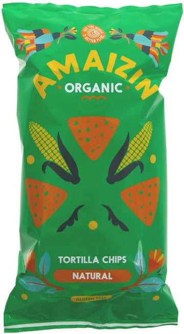 Amaizin Natural Corn Chips- Extra Value - Organic - 250g Bag  - 10 Pack