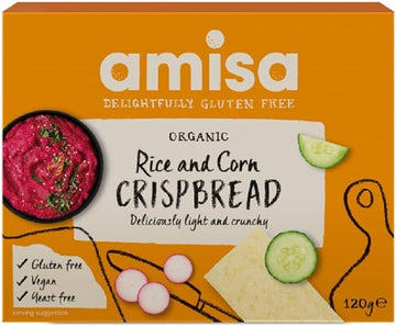 Amisa Organic Corn & Rice Crispbread 120g  - 2 Pack