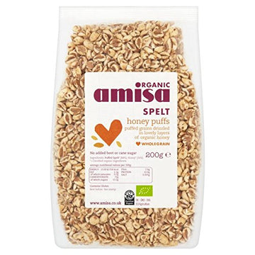 Amisa Amisa Organic Spelt honey Puffs with Honey 200g - 2 Pack
