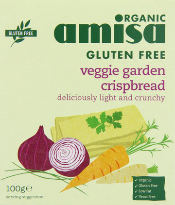 Amisa Amisa Gluten Free Veggie Garden Crispbread Organic 100g - 2 Pack