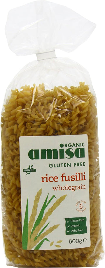 Amisa Organic & Gluten Free Wholegrain Rice Fusilli 500g  - 5 Pack