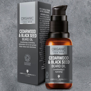 Amphora Aromatics Cedarwood & Black Seed Beard Oil COSMOS Organic 30ml