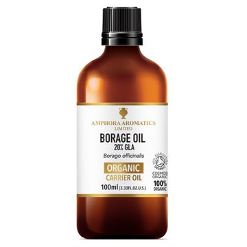 Amphora Aromatics Organic Borage Oil (20% GLA) 100ml - 6 Pack