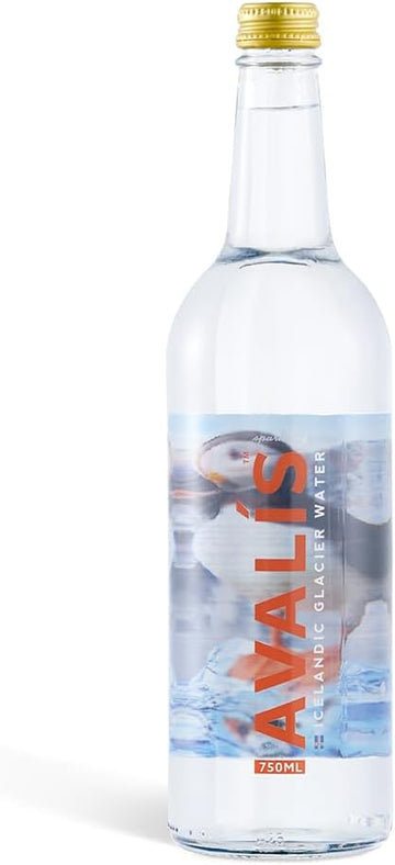 Avalis Icelandic Glacier Sparkling Water 750ml Glass Bottle - 12 Pack