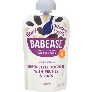 Babease Organic Greek-Style Yoghurt with Prunes 100g  - 8 Pack