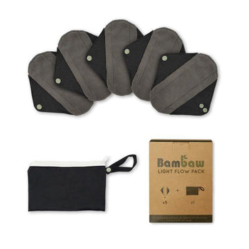 Bambaw 5 Reusable sanitary pads | Light flow + carrying pouch