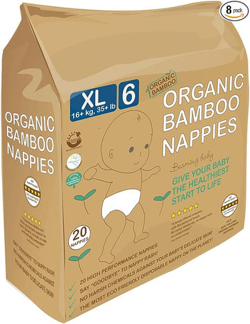 Beaming Baby Organic Bamboo Nappies Size 6 (16+ kg, 20 nappies)