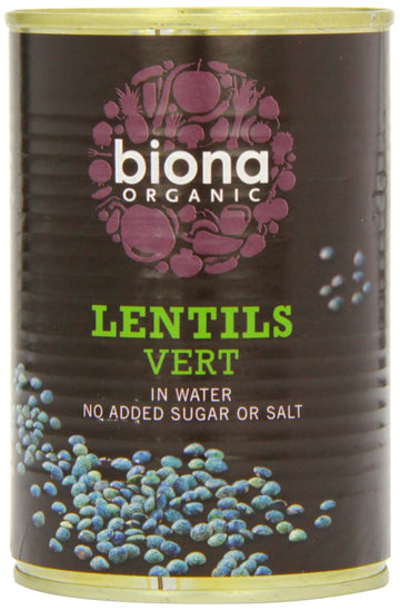 Biona Organic Green Lentils - 400g - 3 Pack