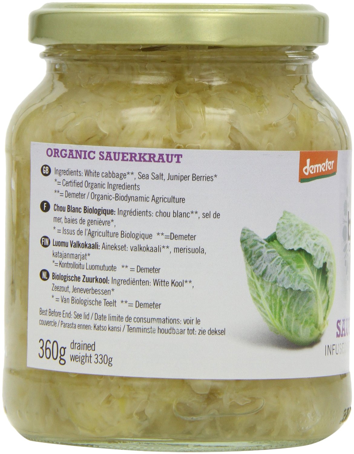 Biona Organic Sauerkraut 360g (2 pack)