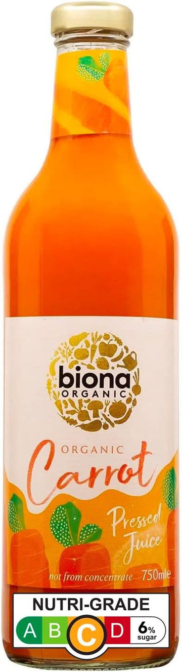 Biona Organic Carrot Juice - Pressed 750ml  - 6 Pack