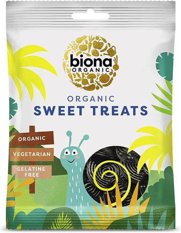 Biona Organic Licorice Spirals 75g  - 12 Pack