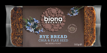 Biona Organic Rye Bread with Chia & Flax Seed 500g - 2 Pack