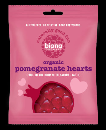 Biona Organic Vegan Pomegranate Hearts 75g - 10 Pack