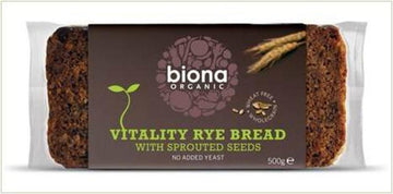 Biona Organic Vitality Rye Bread - Sprouted Seeds - 500g - 2 Pack