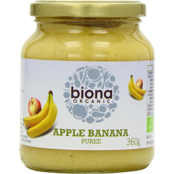 Biona Organic Apple & Banana Puree -No added sugar 360g - 2 Pack