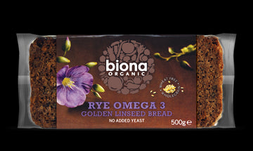 Biona Organic Rye Bread - Omega Golden Linseed - 500g - 2 Pack