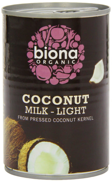 Biona Coconut Milk - Light 9% fat Organic 400ml - 2 Pack