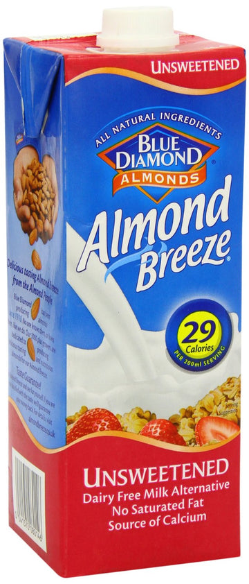 Blue Diamond Almond Breeze Almond Milk Unsweetened 1ltr - 8 Pack