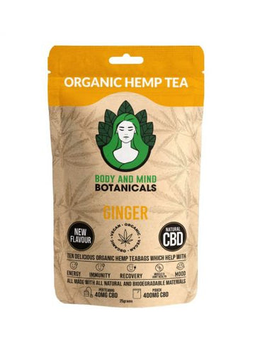 Body & Mind Botanicals Organic Hemp Tea Ginger - Teabags - 400mg CBD