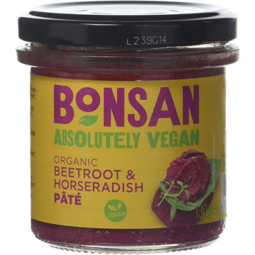 Bonsan Organic Beetroot Horseradish Pate 130g - 6 Pack