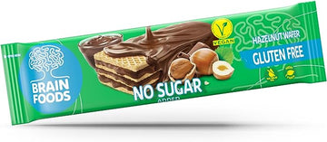 Brain Foods No Sugar Gluten Free Hazelnut Wafer 30g  - 12 Pack