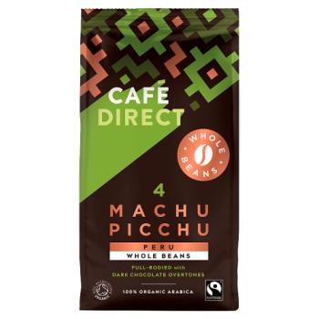 Clearance - Cafedirect Organic Machu Picchu Peru FT Coffee Beans 227g-6 Pack