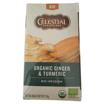 Celestial Seasonings Organic Ginger & Turmeric Herbal Tea 20 bags