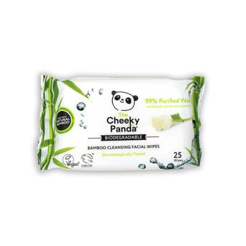 Cheeky Panda 100% Bamboo Facial Cleansing Wipes Rose Scented 25 Wipes - 2 Pack