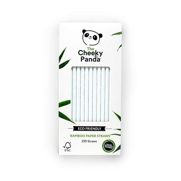 CHEEKY PANDA Bamboo Paper Straw 250pcs White 250straw