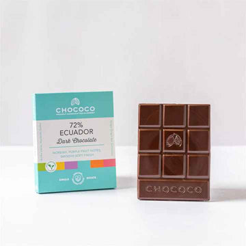 Chococo 72%Single Origin Ecuador Dark Chocolate Bar 75g - 2 Pack