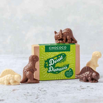 Chococo Milk Dark and White Chocolate Dorset Dinosaur Shapes 65g