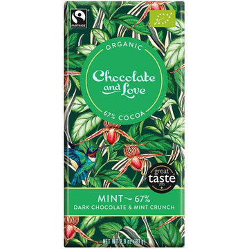 Chocolate and Love dark chocolate with peppermint crunch 67% - 14 Pack