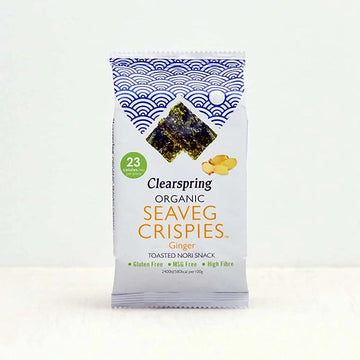Clearspring Organic Seaveg Crispies Multipk Ginger 12g  - 2 Pack