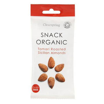 Clearspring Snack Organic Tamari Roasted Sicilian Almonds 30g - 15 Pack