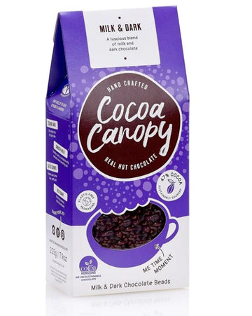 Cocoa Canopy Milk & Dark Drinking Hot chocolate Beads 225g