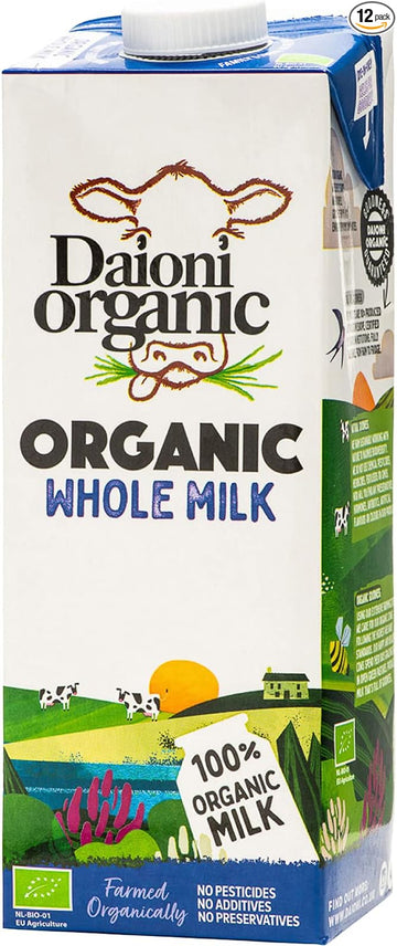 Daioni Organic Daioni Organic Whole UHT Milk 1L  - 12 Pack