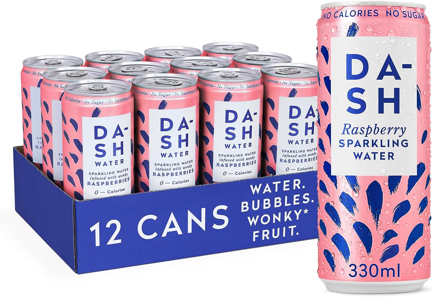 Dash Dash Water Sparkling Raspberry 330ml - 12 Pack