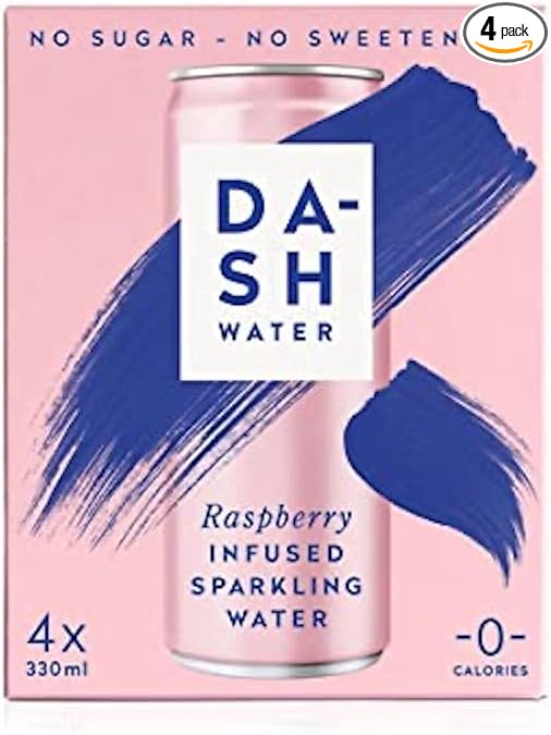 Dash Sparkling Raspberry Dash Dash Water Sparkling Raspberry 4pck x 330ml - 4 Pack
