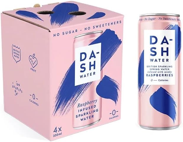 Dasdash Dash Dash Water Sparkling Raspberry 4pck x 330ml - 4 Pack