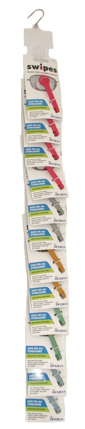 Denman Swipes Eyeglass cleaner 12 pc Clip strip