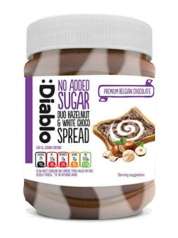 Clearance - Diablo Sugar Free Duo Hazelnut & White Chocolate Spread 350g