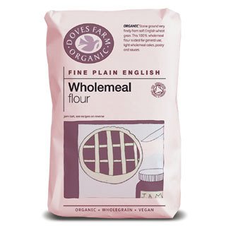 Doves Farm Organic Plain Fine Wholemeal Flour 1kg - 5 Pack