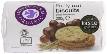 Doves Farm Organic Fruity Oat Biscuits 200g roll-pack - 4 Pack