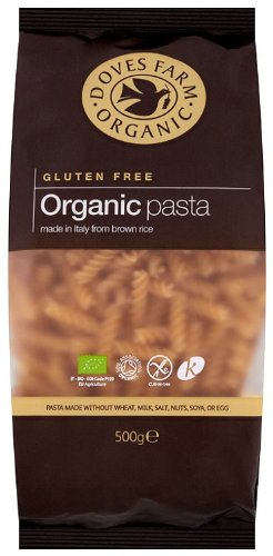 Doves Farm Gluten Free Organic Brown Rice Fusilli 500g - 4 Pack